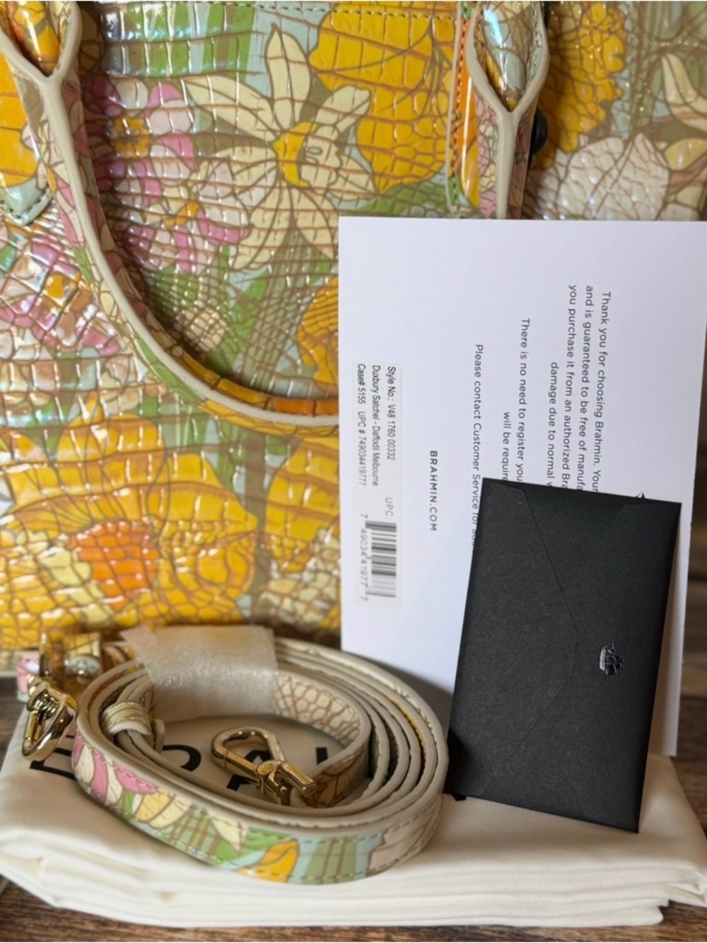 FIRM $ SET BRAHMIN DAFFODIL MEDIUM DUXBURY & WALLET NWT LIMITED EDITION - Picture 7 of 15